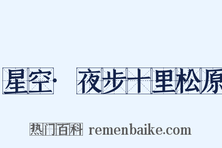 星空·夜步十里松原是什么意思的图片